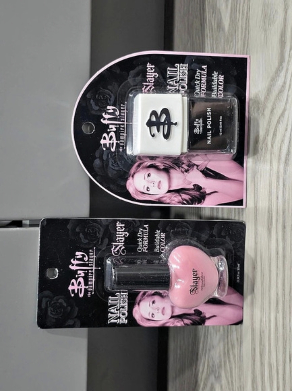 Buffy the Vampire Slayer Nail Polish Duo Pink & Black 2-Piece Set